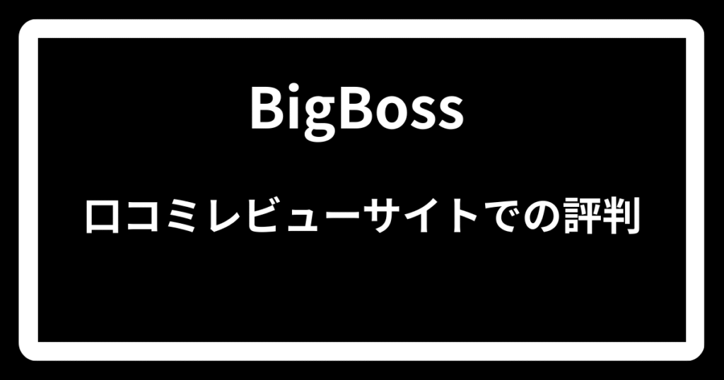 BigBossの口コミレビューサイトでの評判