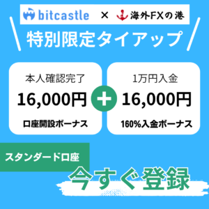 bitcastleと海外FXの港の限定タイアッププロモーション。